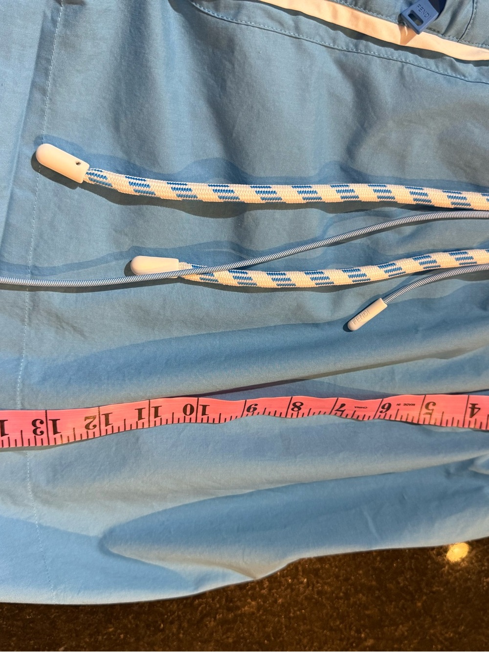 Authentic Fendi Light Blue Drawstring Skirt with Pocket - Picture 14 of 15